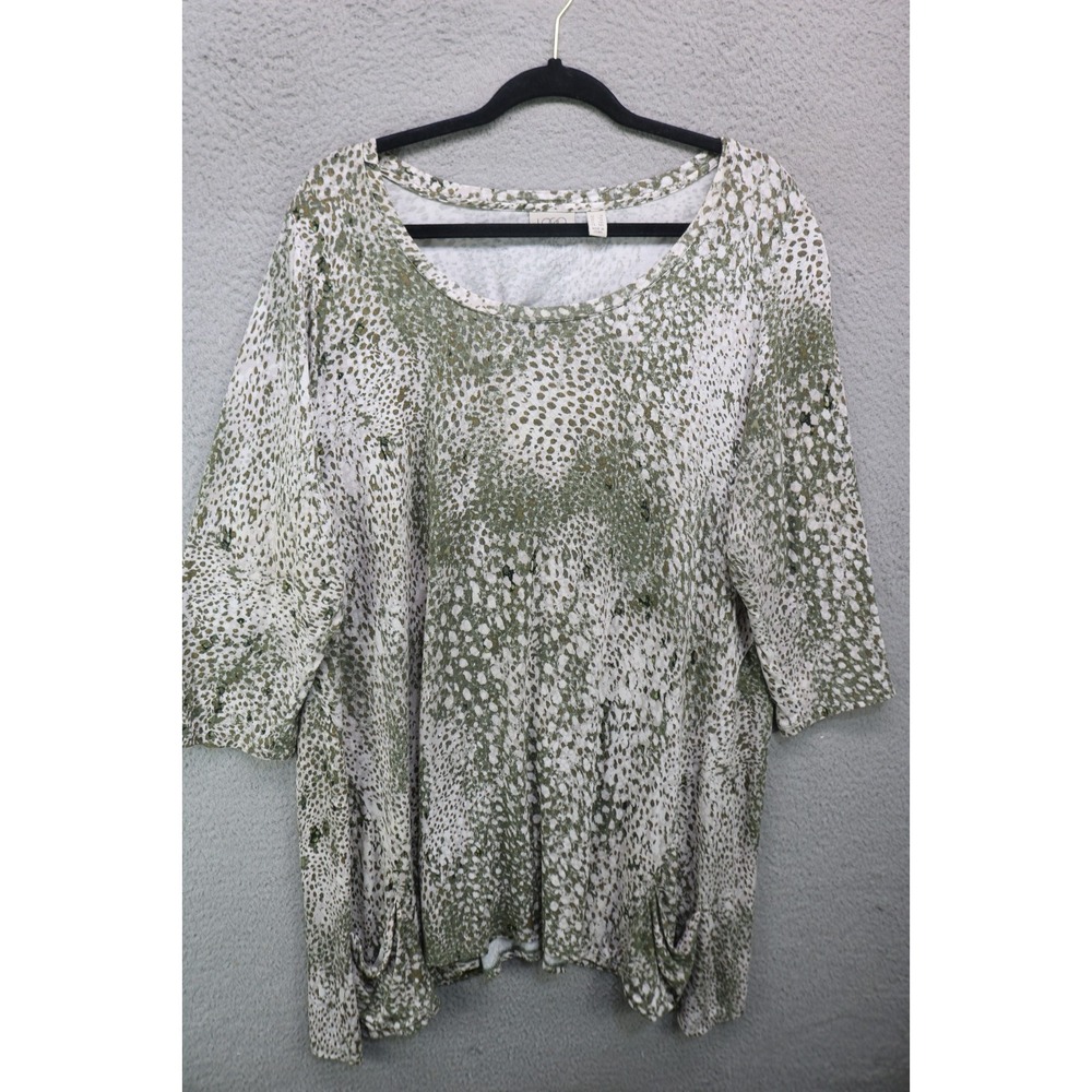 LOGO by Lori Goldstein 3/4 Sleeves Soft Tunic-Pockets-1X-Boho-Casual-Comfy